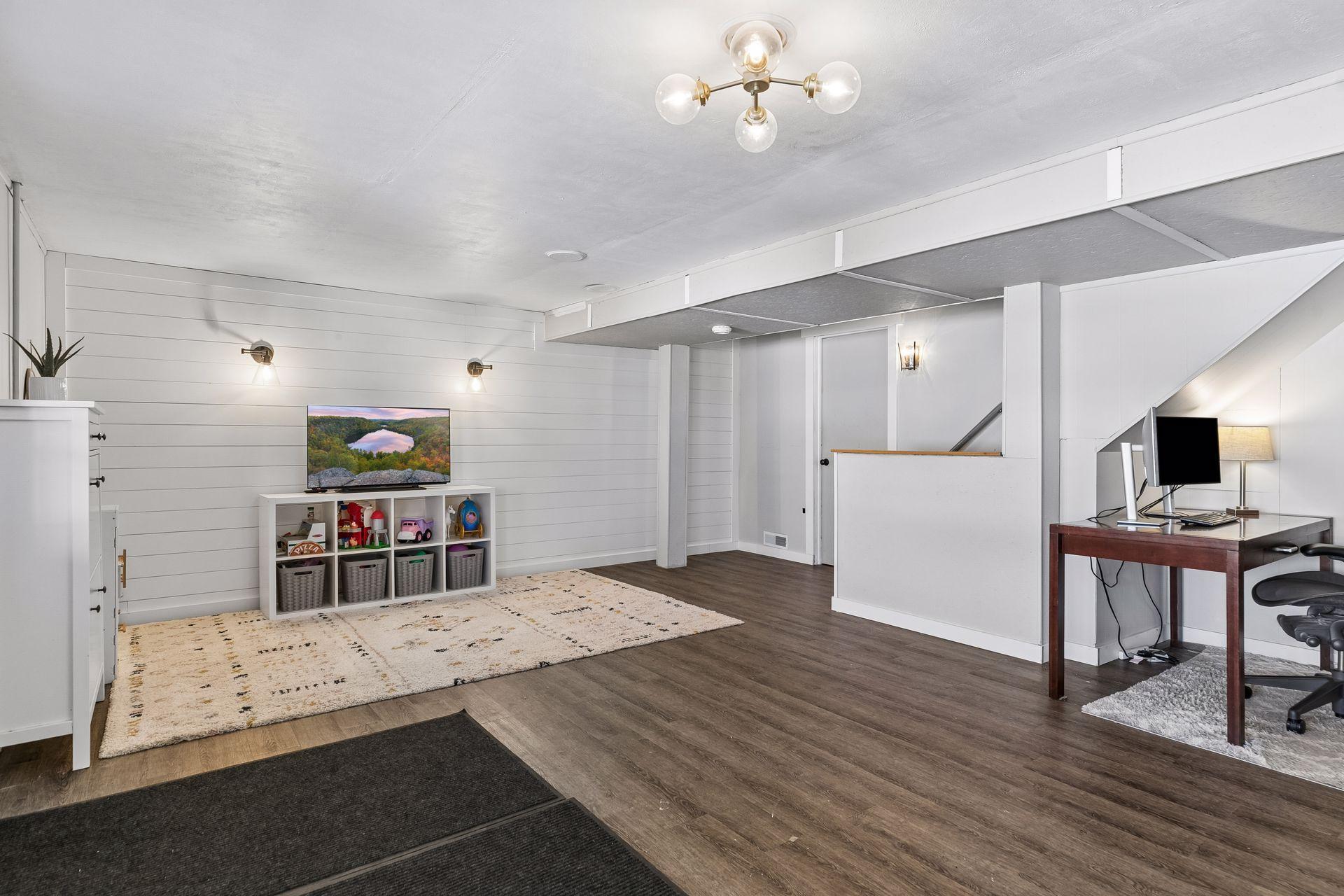 Another view of the lower level offering plenty of usable square footage.