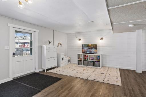 Lower level featuring stylish shiplap details throughout.