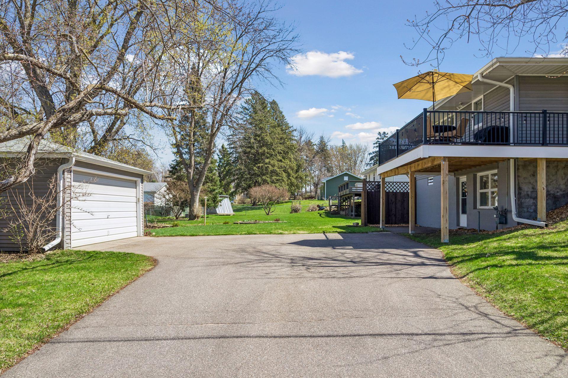 Large driveway offering ample space for parking or play.