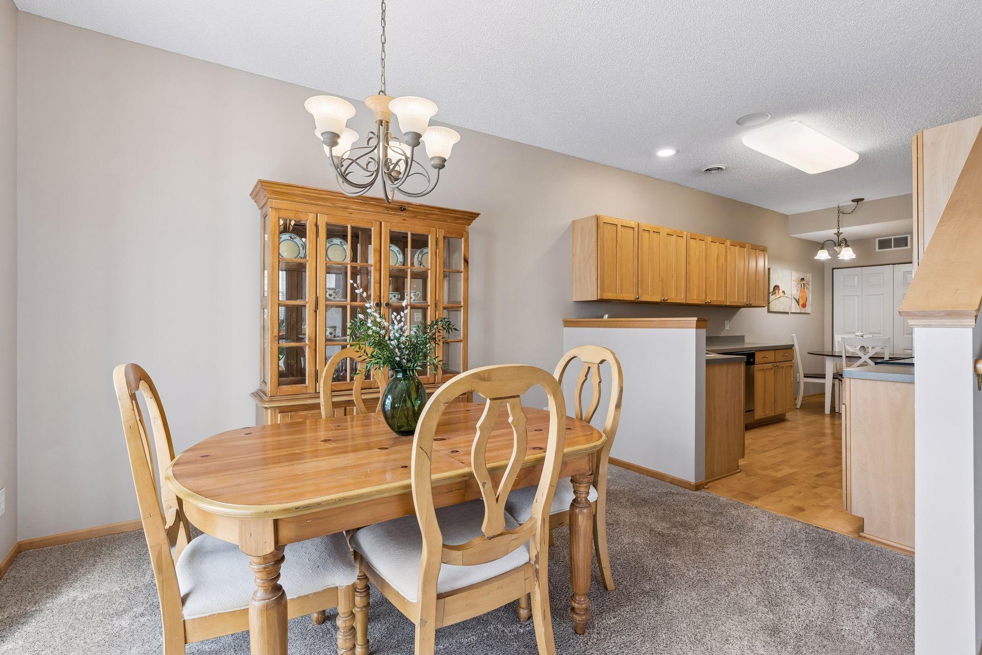 Tasteful lighting and neutral decor welcome accent colors of your choice.