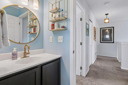 Upper floor full-bath with shower/tub combination!