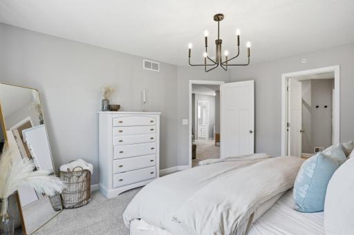Primary suite has more than enough space with an ensuite bath and walk-in closet.