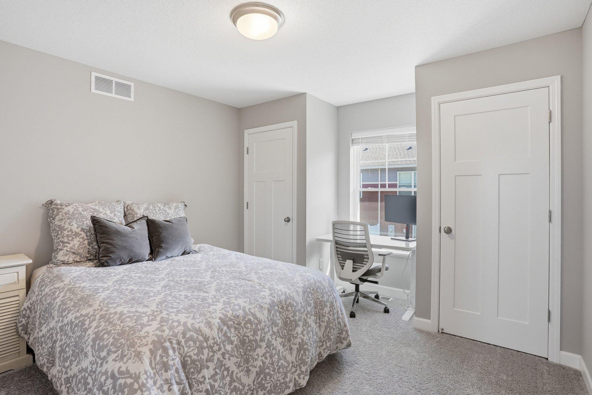 3rd bedroom offers TWO closets.