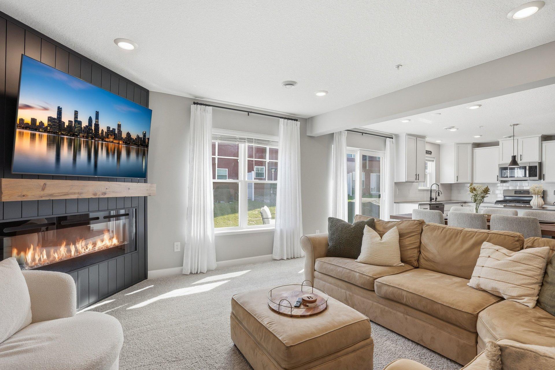 Large windows flood in natural light.