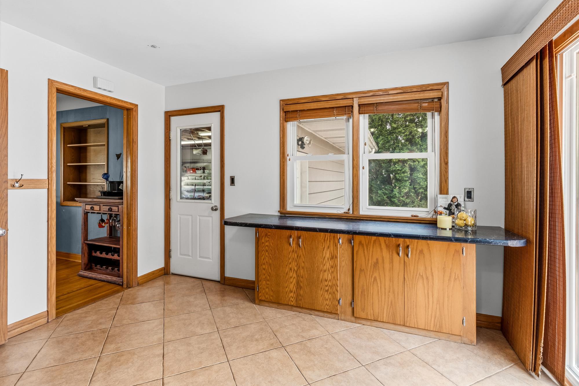 View from the kitchen to the garage - easy access for storage when coming home with groceries.
