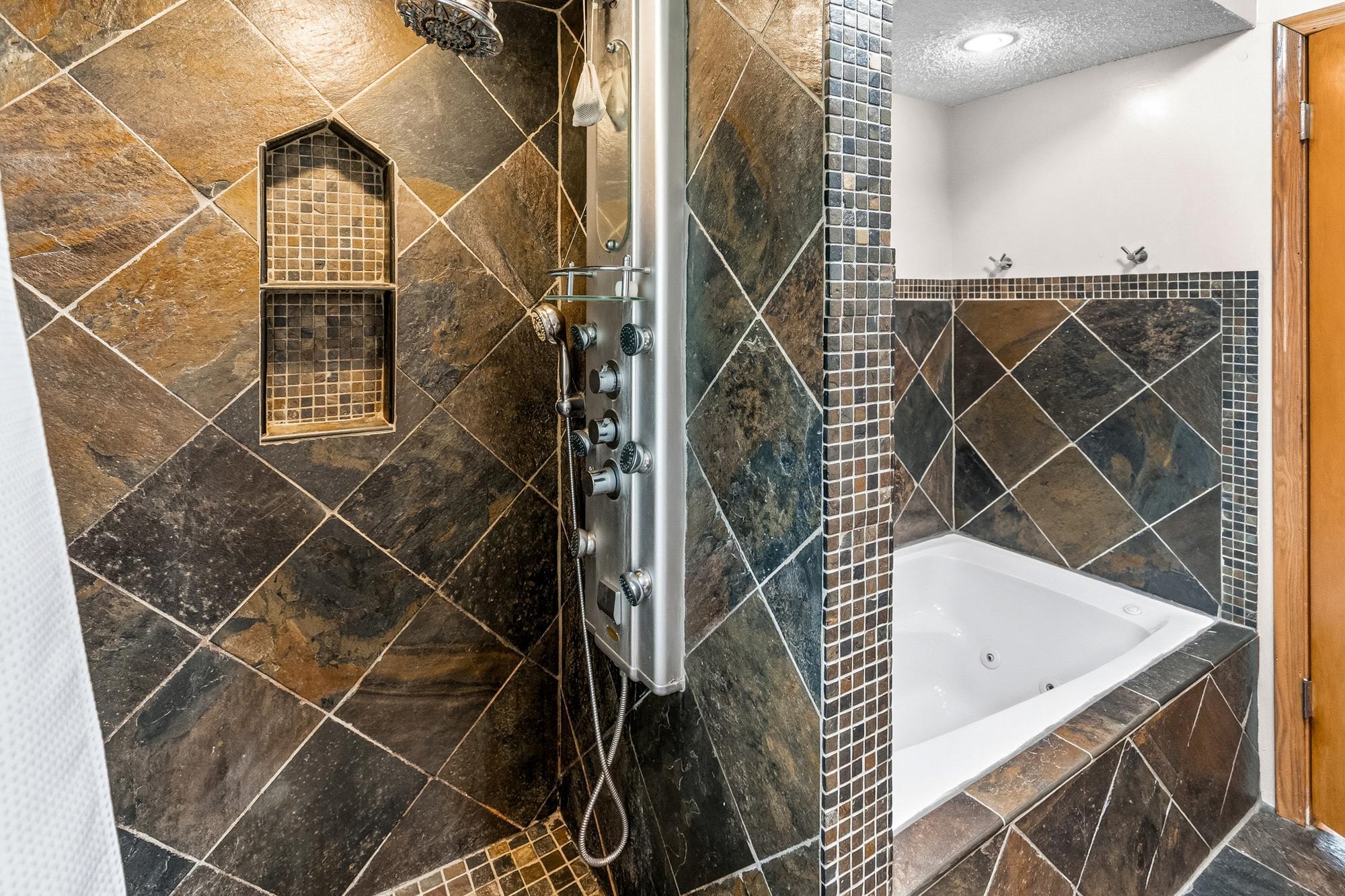Main-floor bath - separate tub and shower