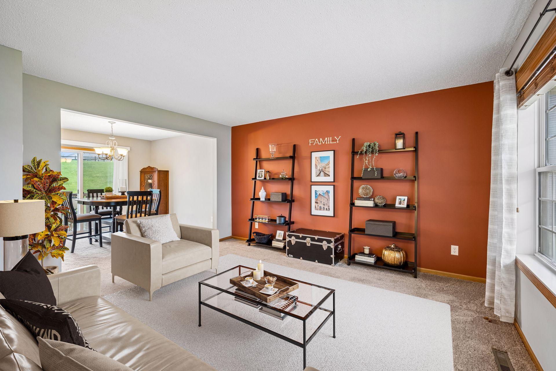 Living Room has been virtually staged