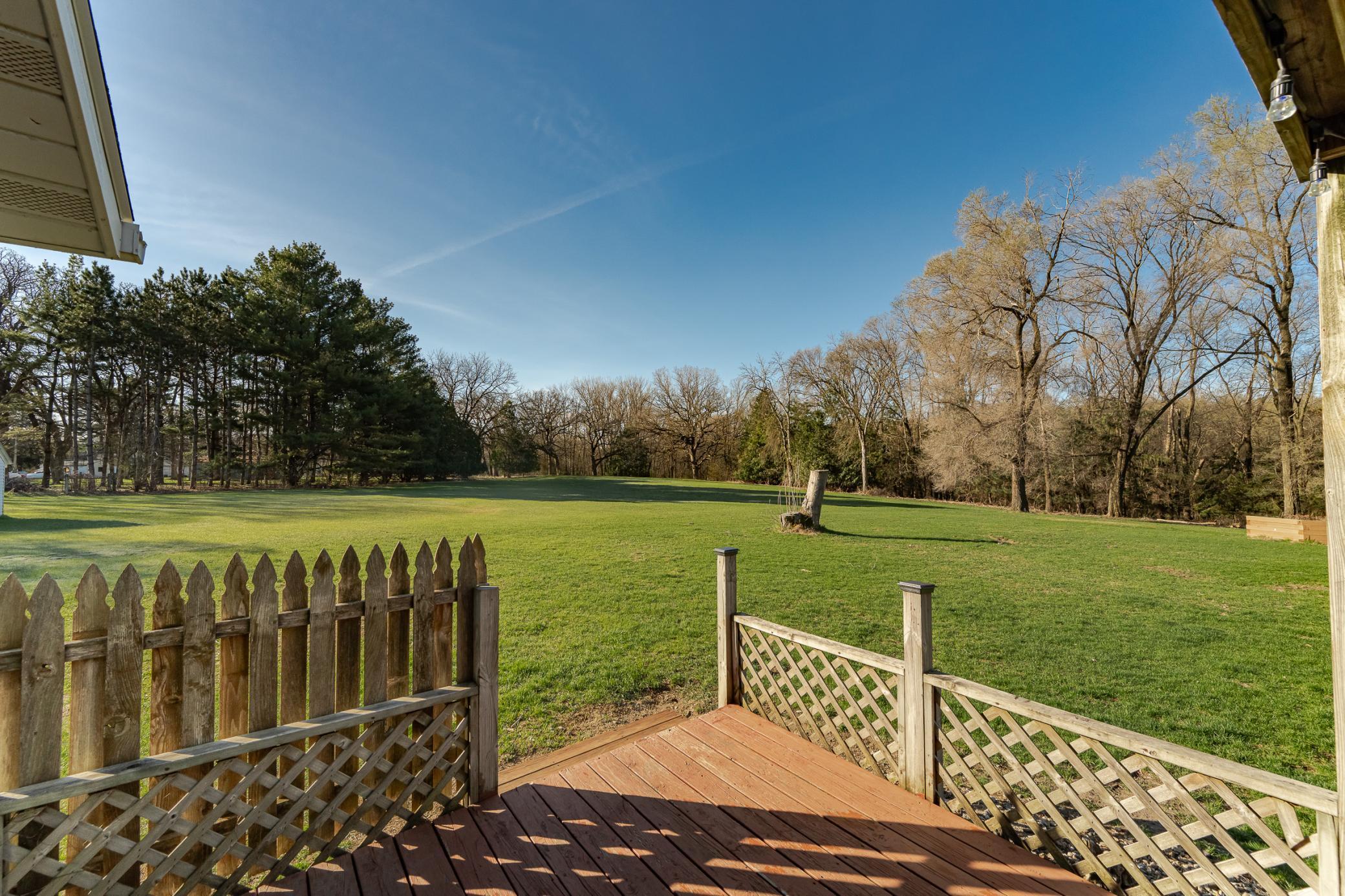Deck and backyard