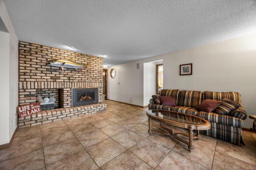 Lower Level Family Room with Attractive and Durable Ceramic Flooring