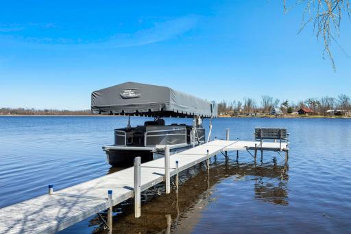 The Pontoon is not included, but the Solar Powered Electric Boat Lift is!