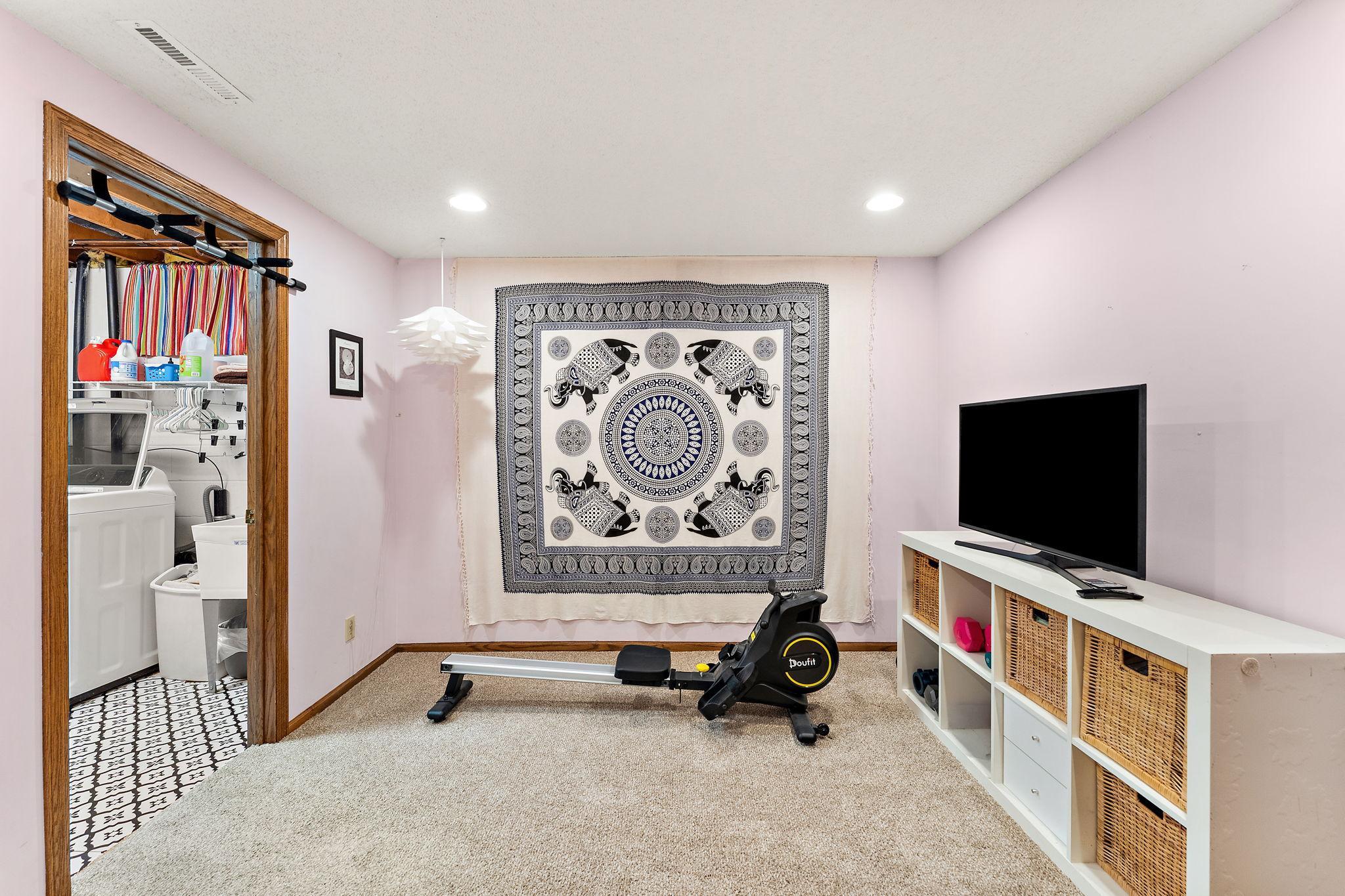 Extra room downstairs perfect for work out or craft space