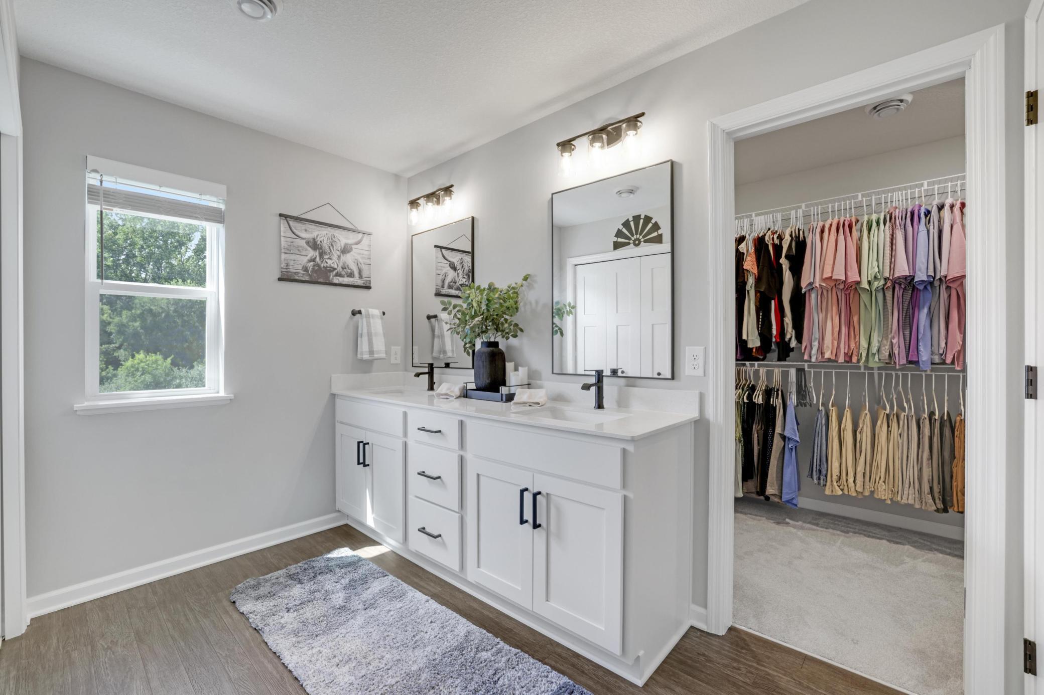 Primary bath with huge walk in closet!