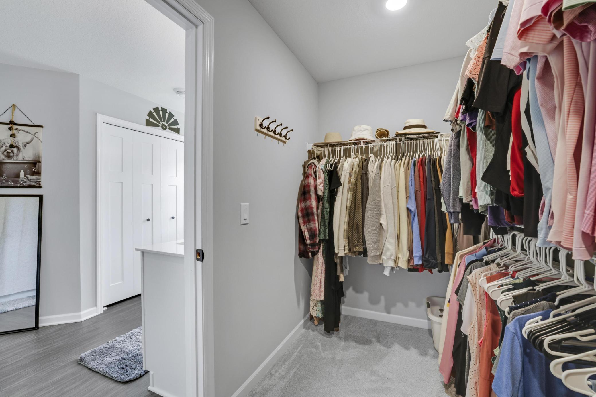 Spacious walk in closet!