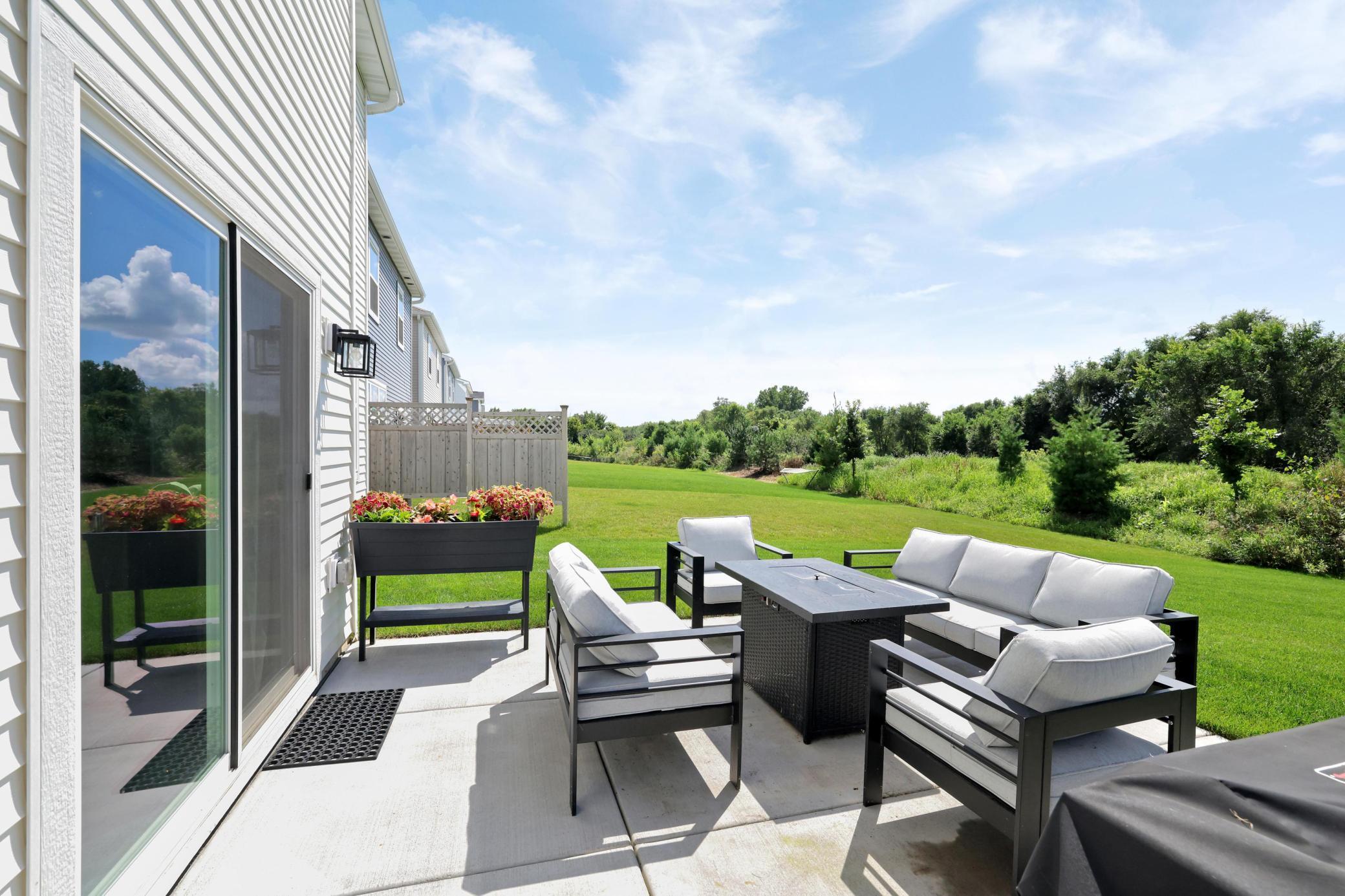 Enjoy the private patio-great for summer and fall gatherings!