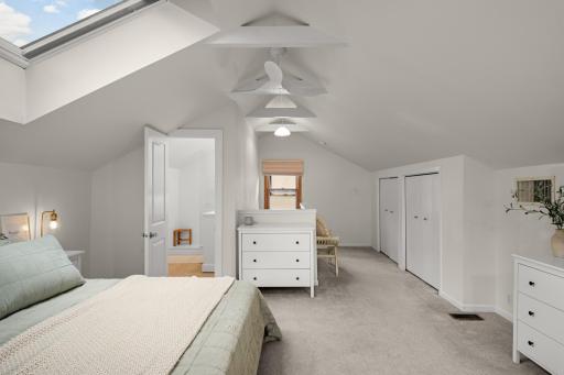 Wonderful space for all furniture and closet space in upper level primary bedroom