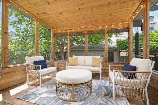 Fabulous screen porch bringing the outdoors in!