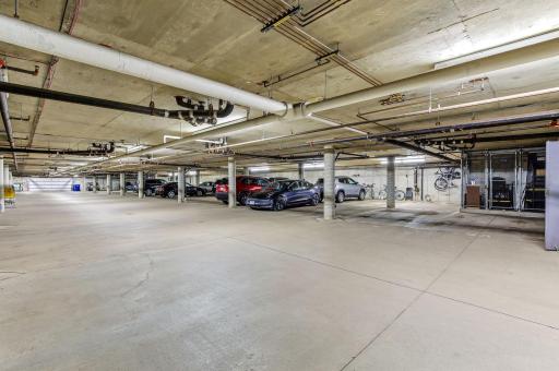 Assigned parking space (P24) with convenient dedicated parking and an additional storage area located directly in front of the spot, offering easy access and practical extra room for everyday items.