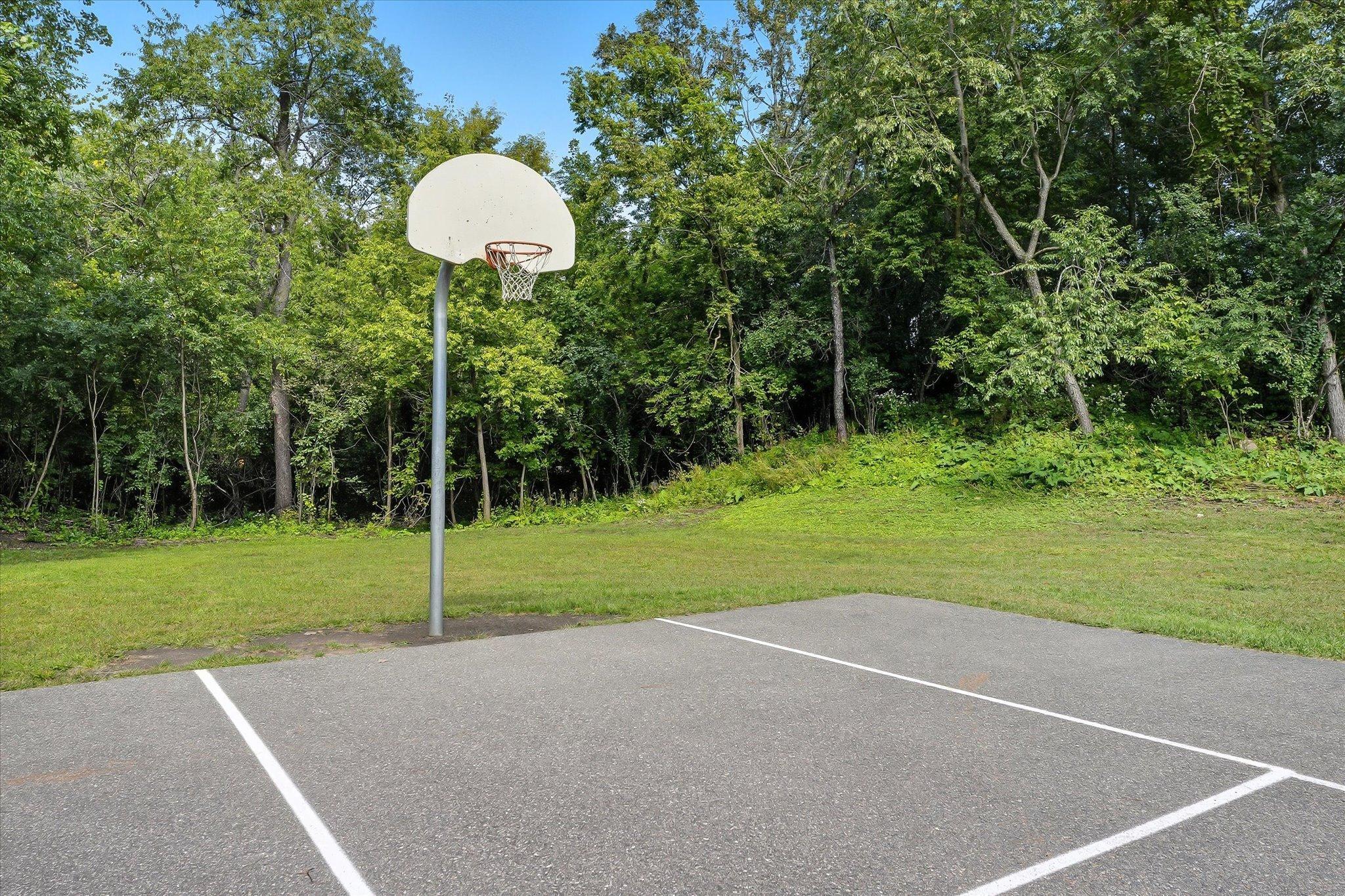 Basketball court in park