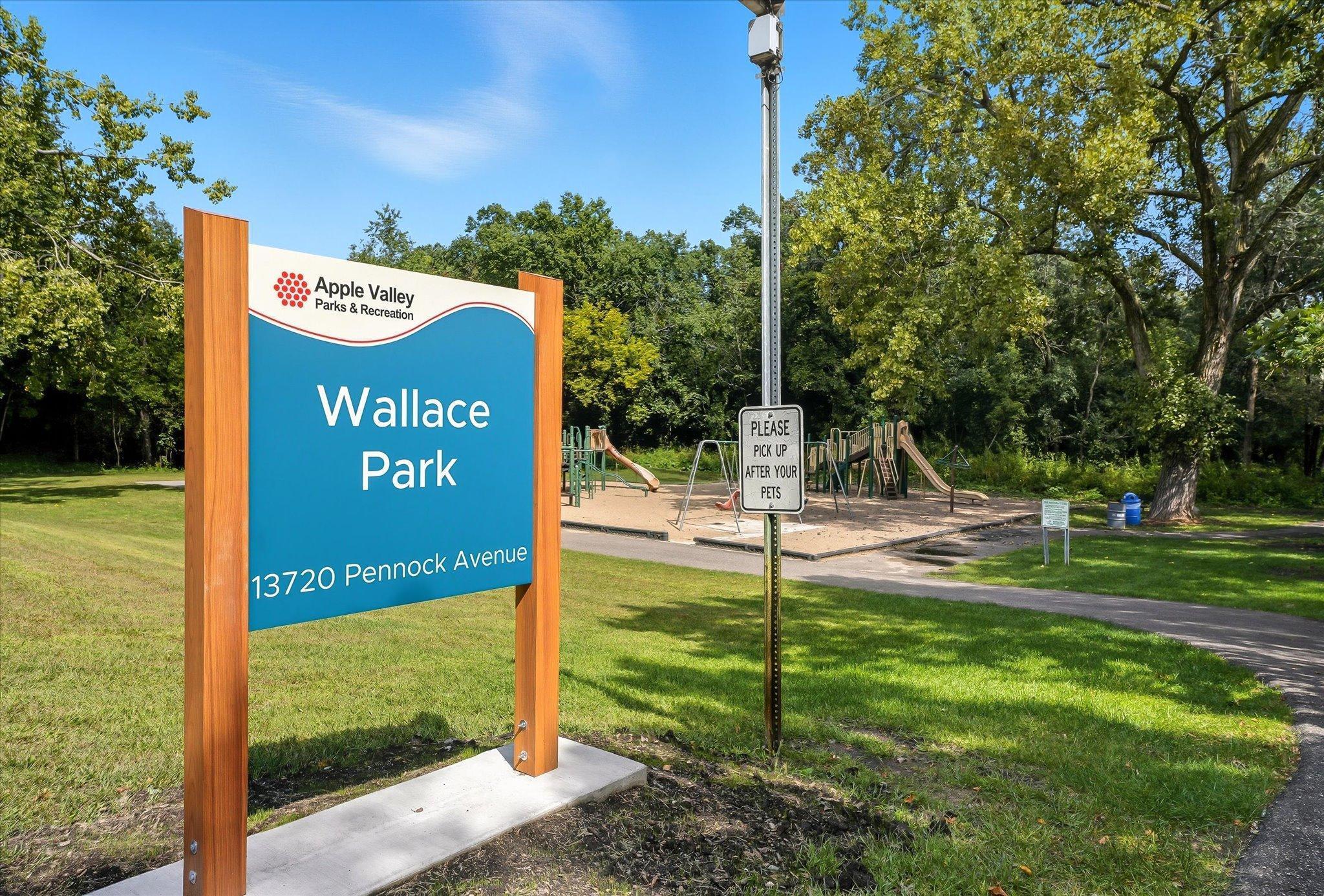 Wallace Park is located close to the home