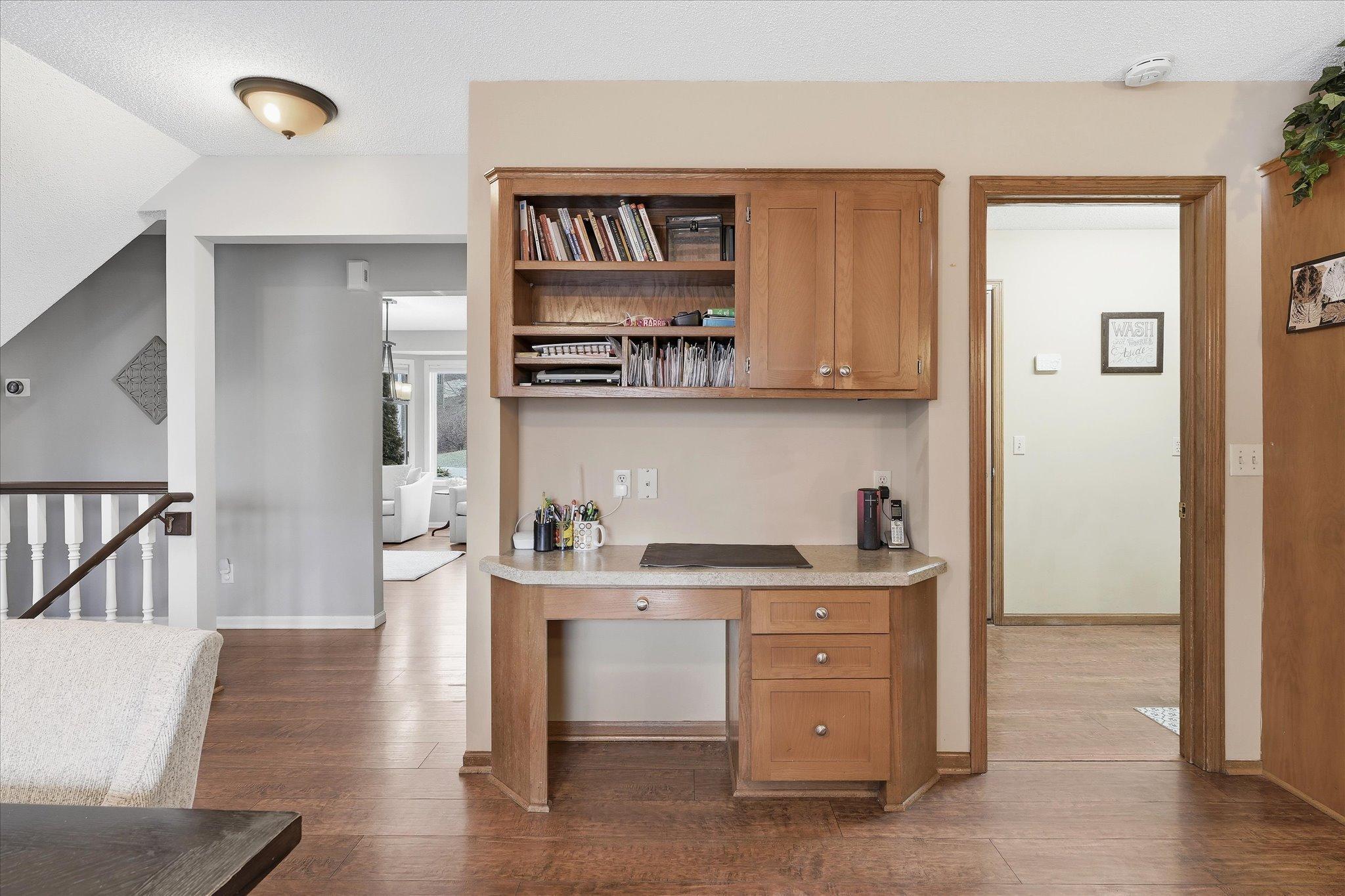 Desk area in informal dining room