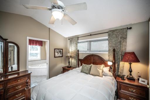 Primary bedroom is one of four on the upper level & features a full bath