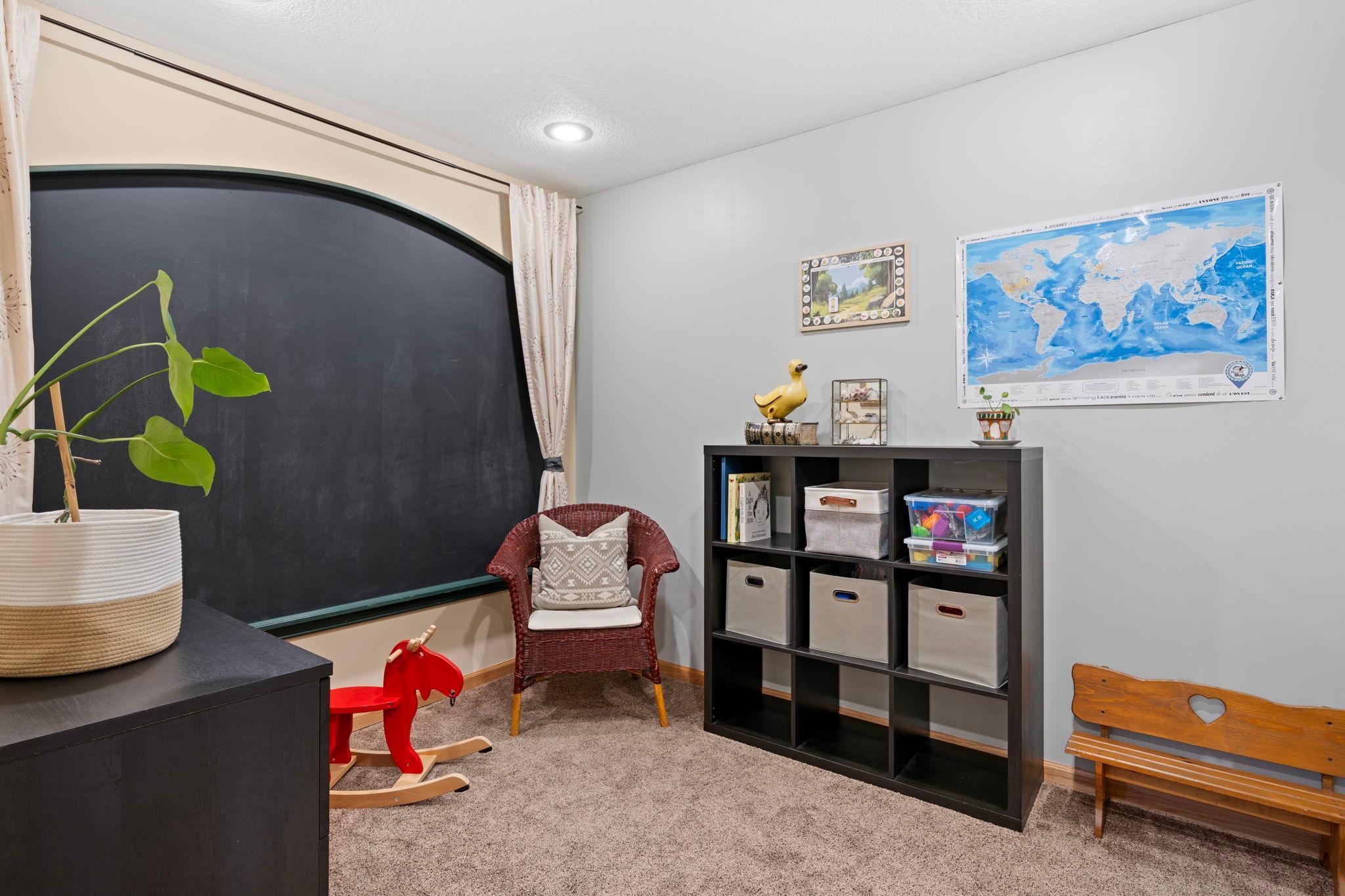 Flexible bonus area suitable for a home office, hobby space, workout area, or storage.