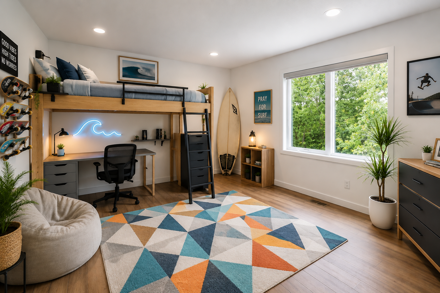 Third upper bedroom virtually staged.