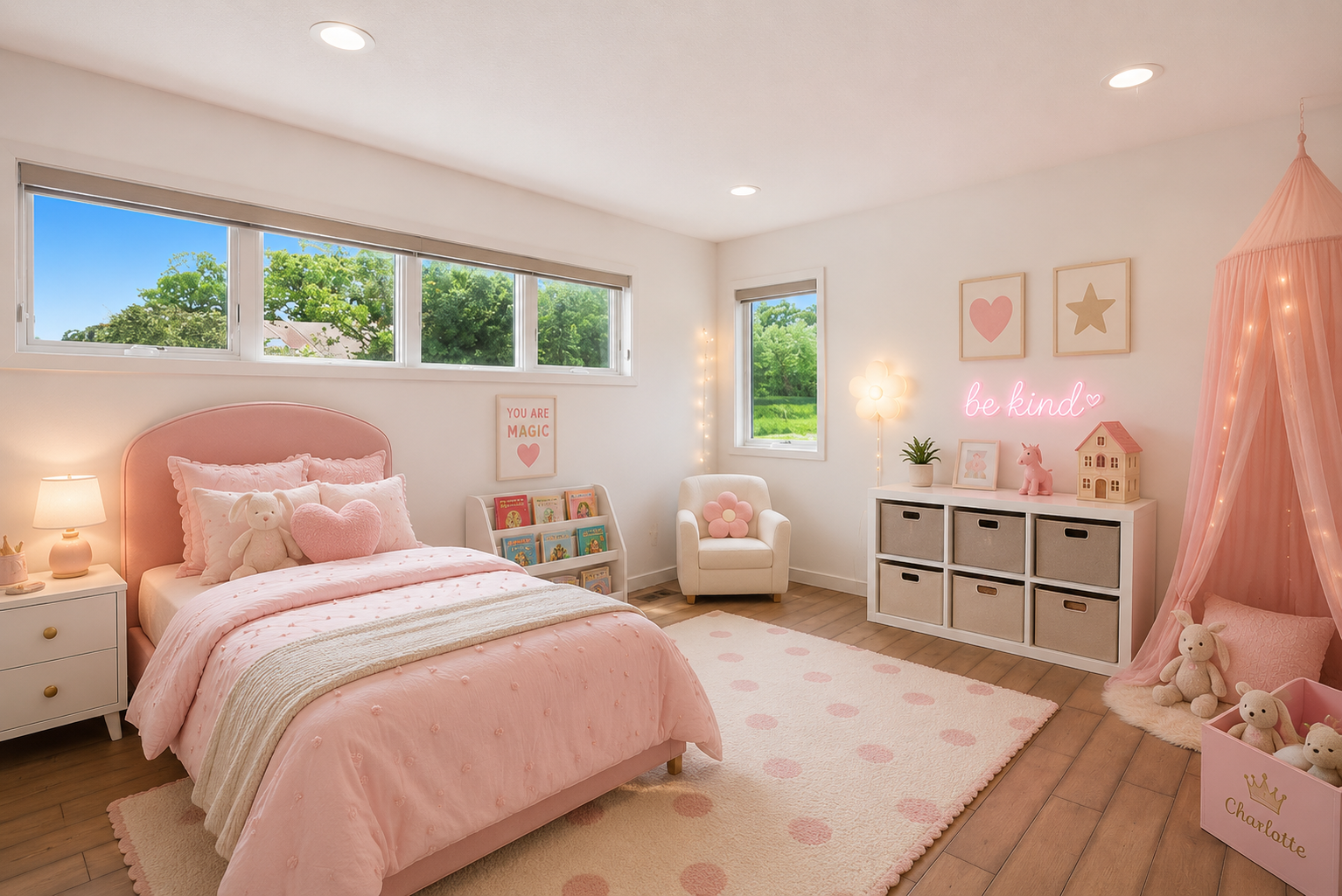 Bedroom two shown with virtual staging