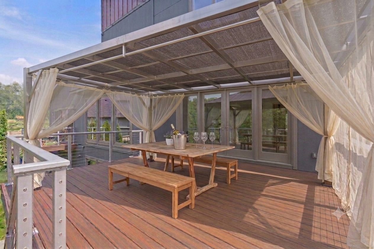 Virtually enhanced with a pergola addition