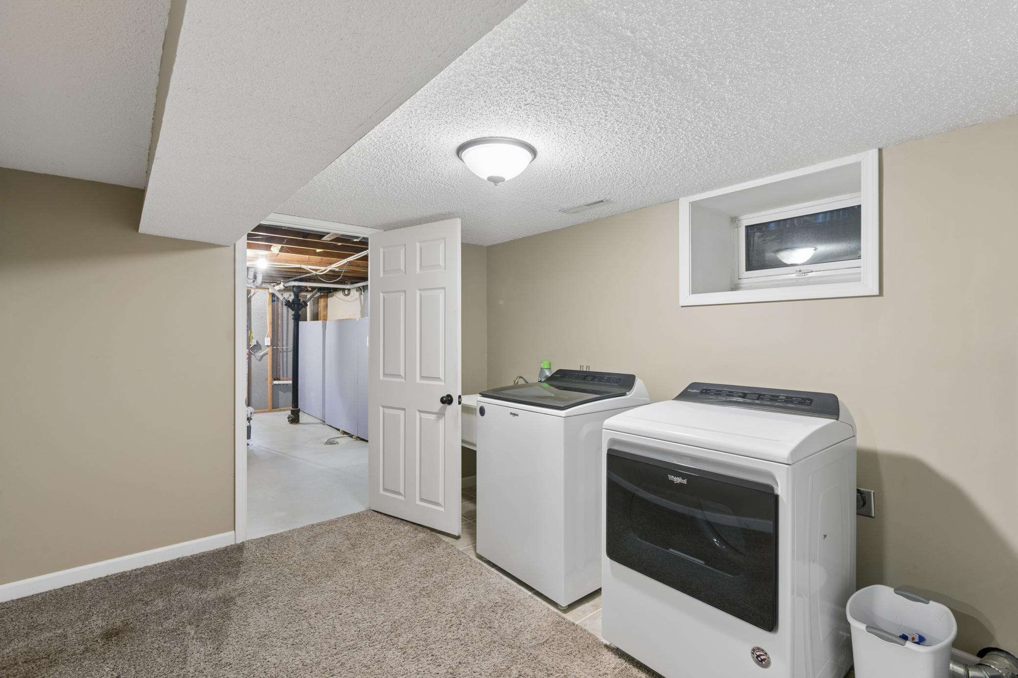 Laundry room connects to utility room