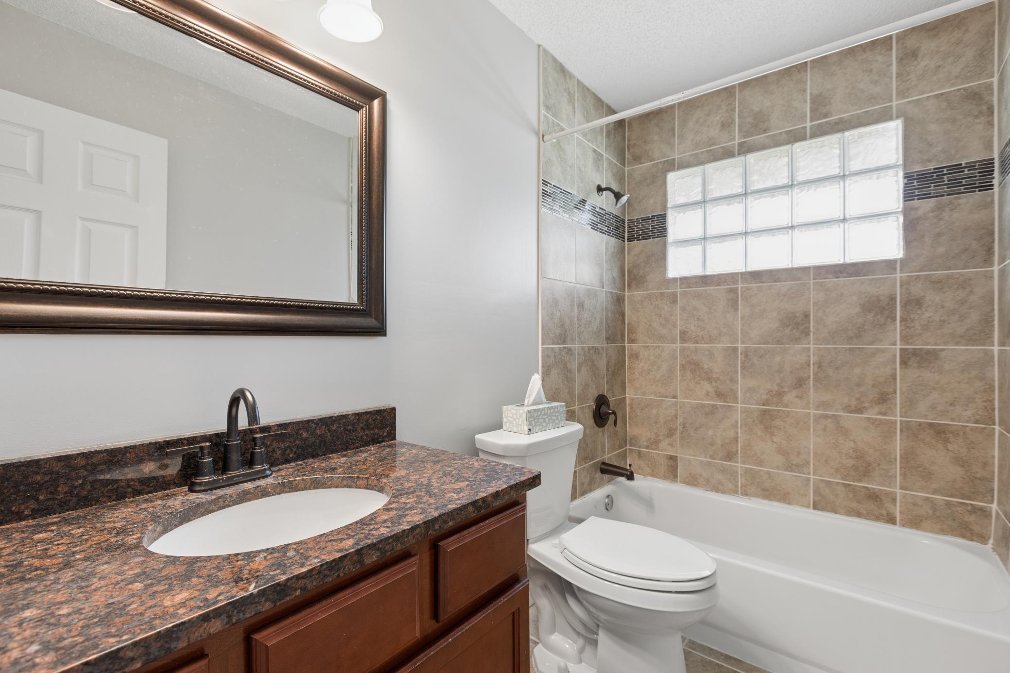 Full bathroom on mmain level