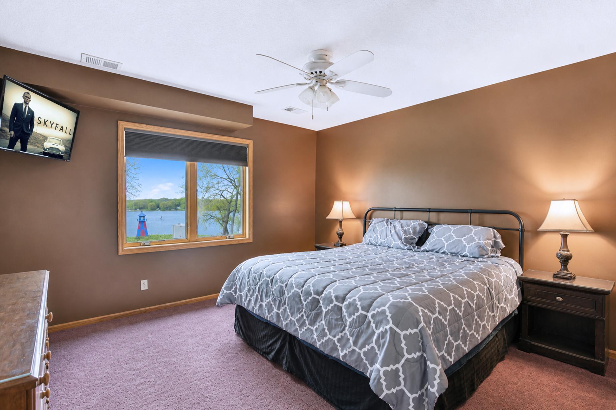Bedroom 4 with view toward the lake