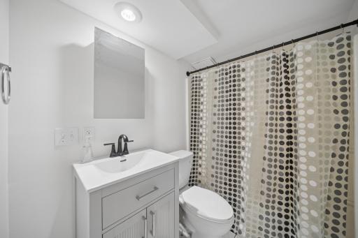 Main level full bath, new vanity and toilet