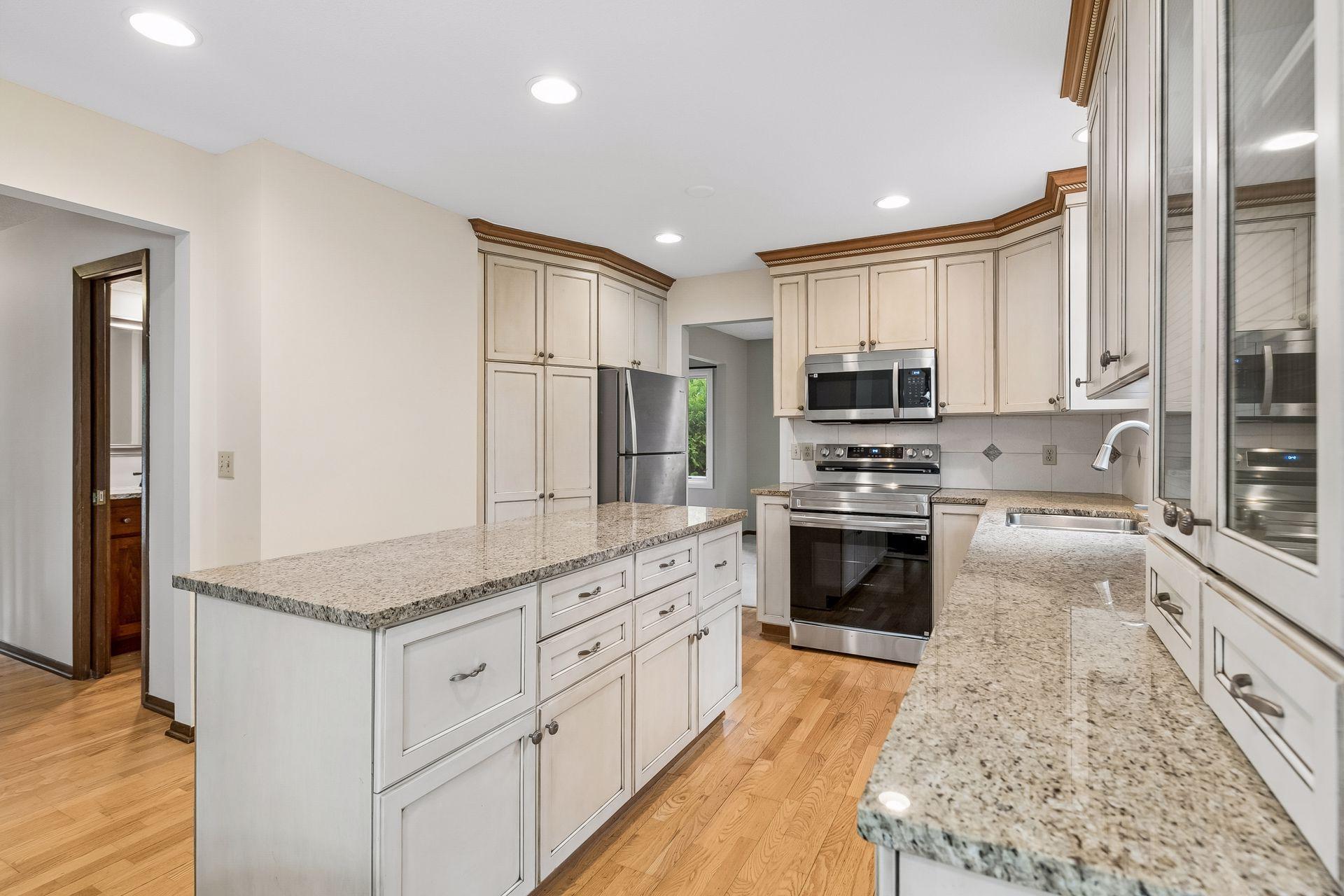 The Kitchen offers an abundance of cabinet and countertop space