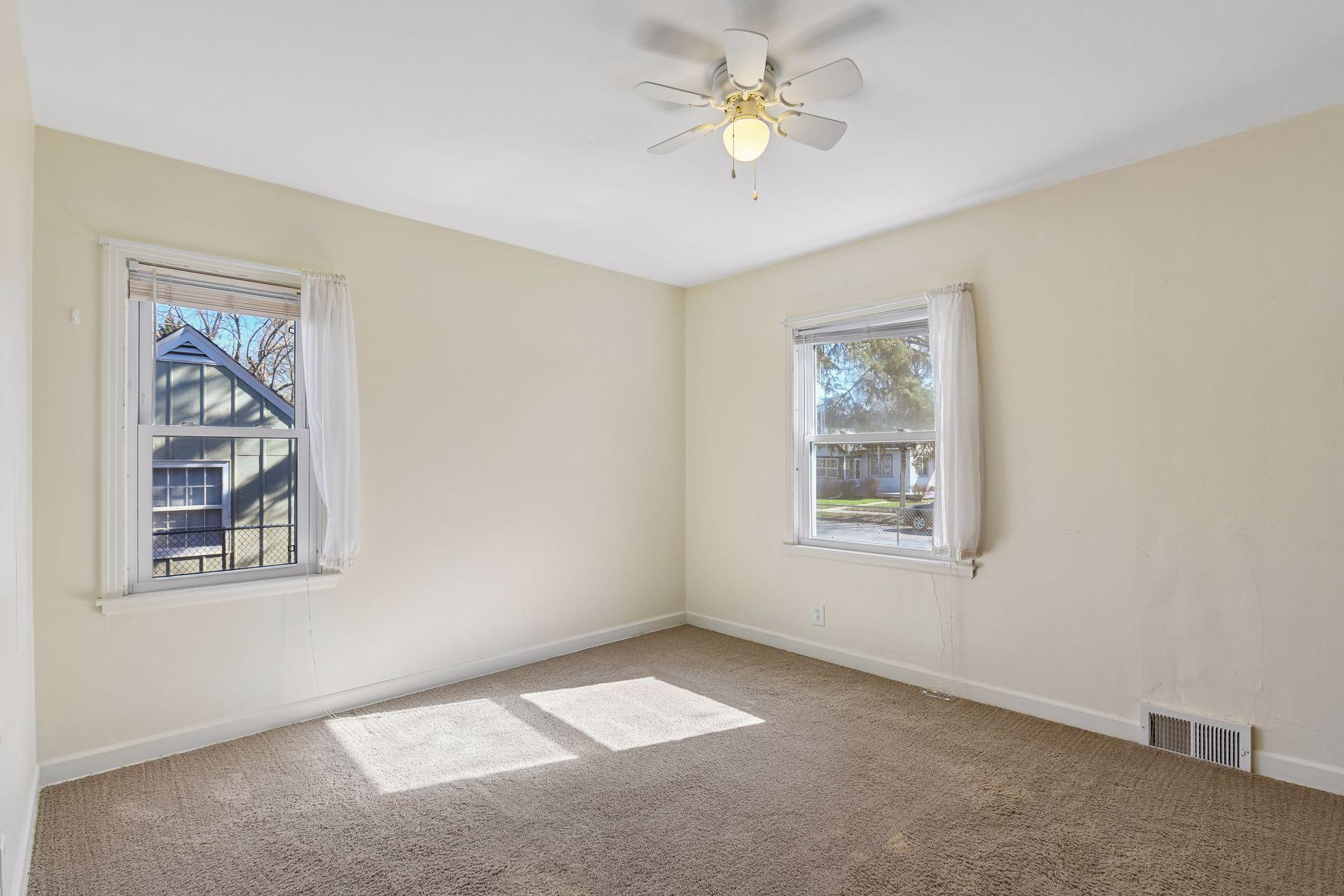 One of two main floor bedrooms