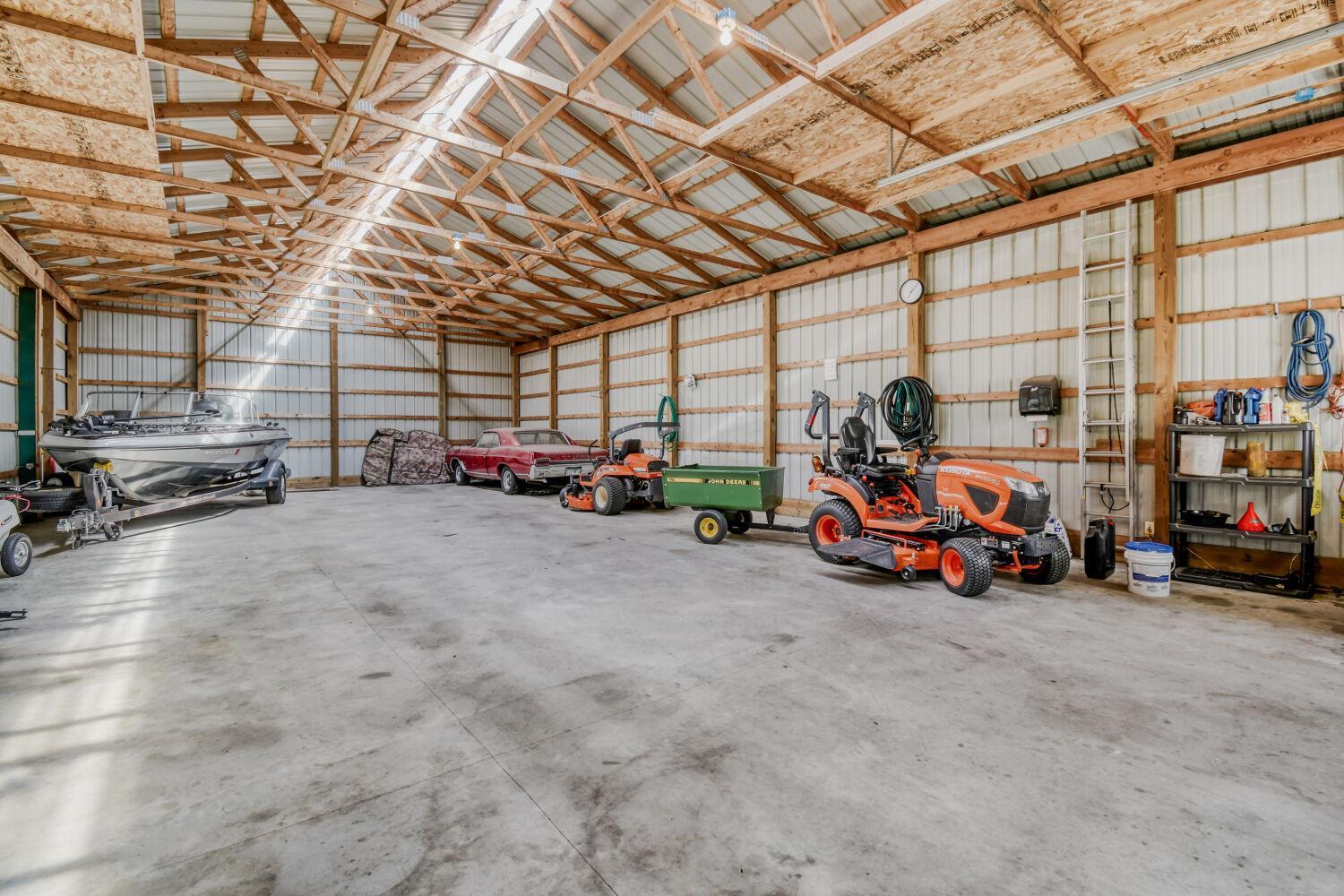 Interior of the pole shed