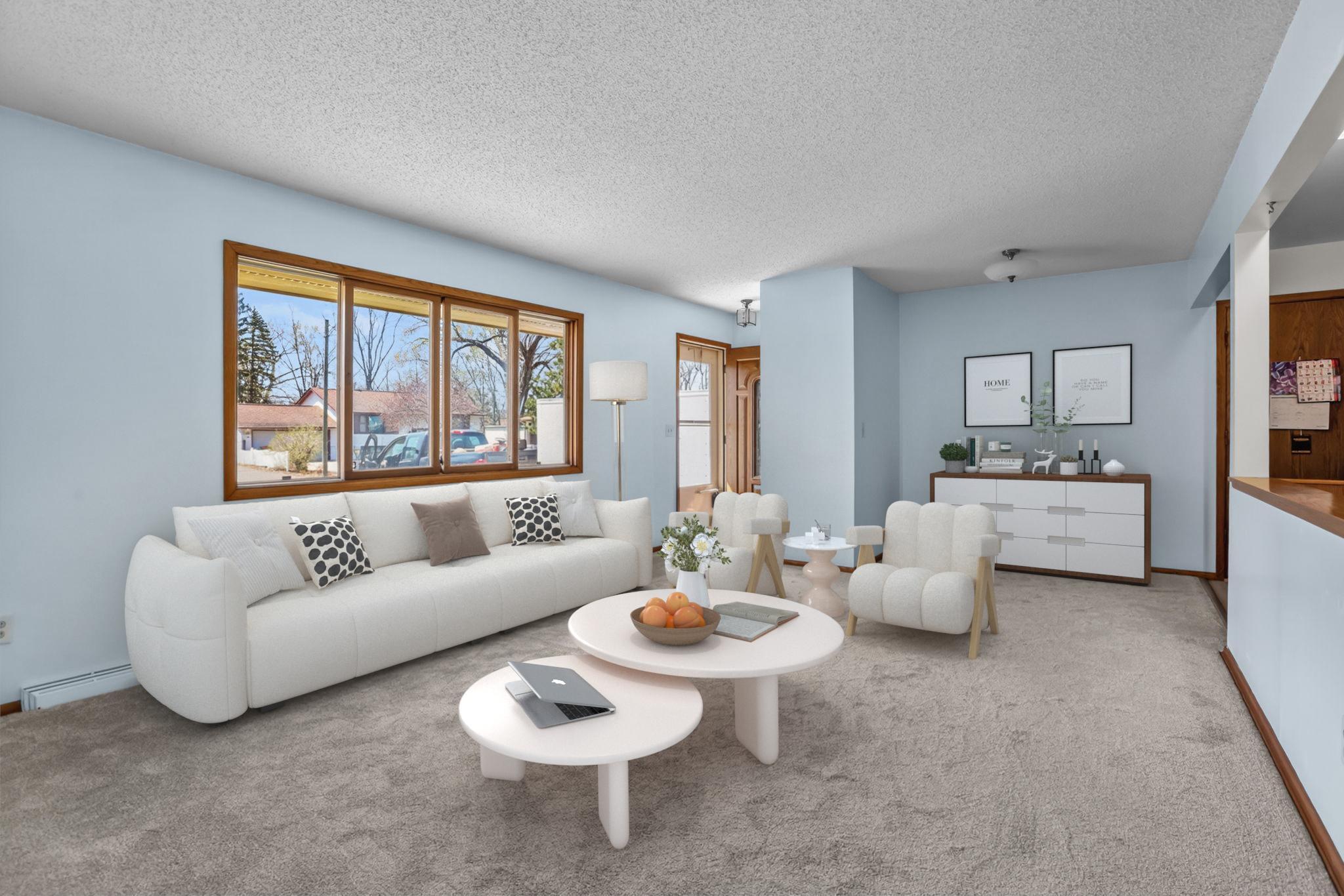 Spacious living room ( virtual staging)