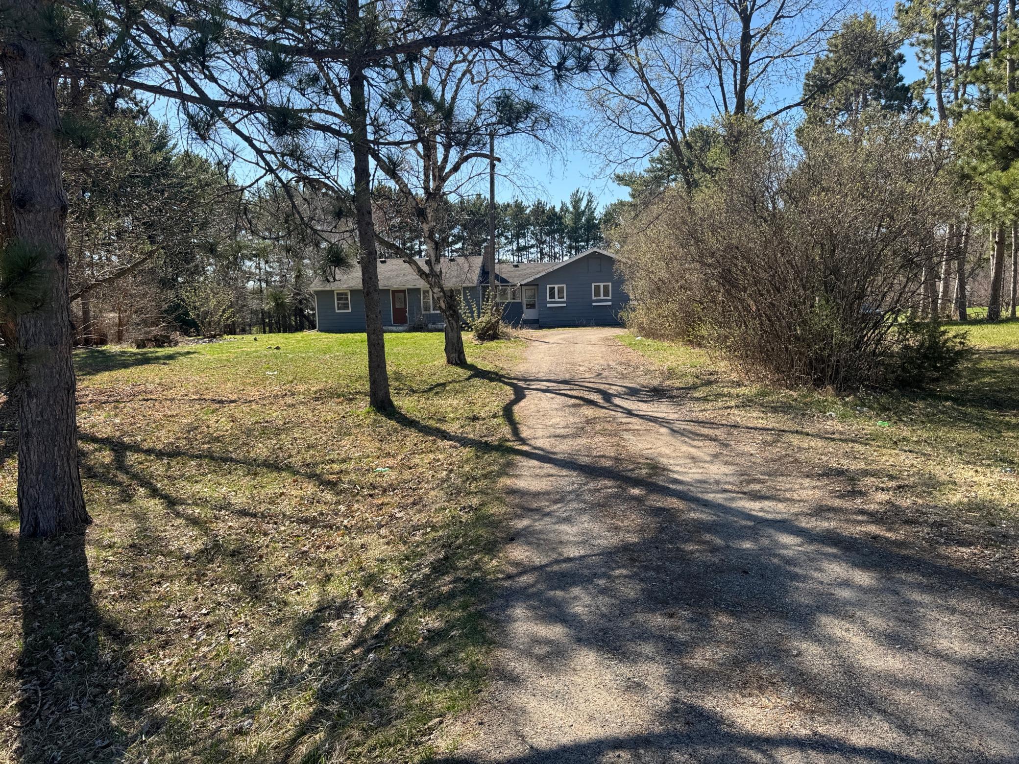 Home is set back from road for privacy.