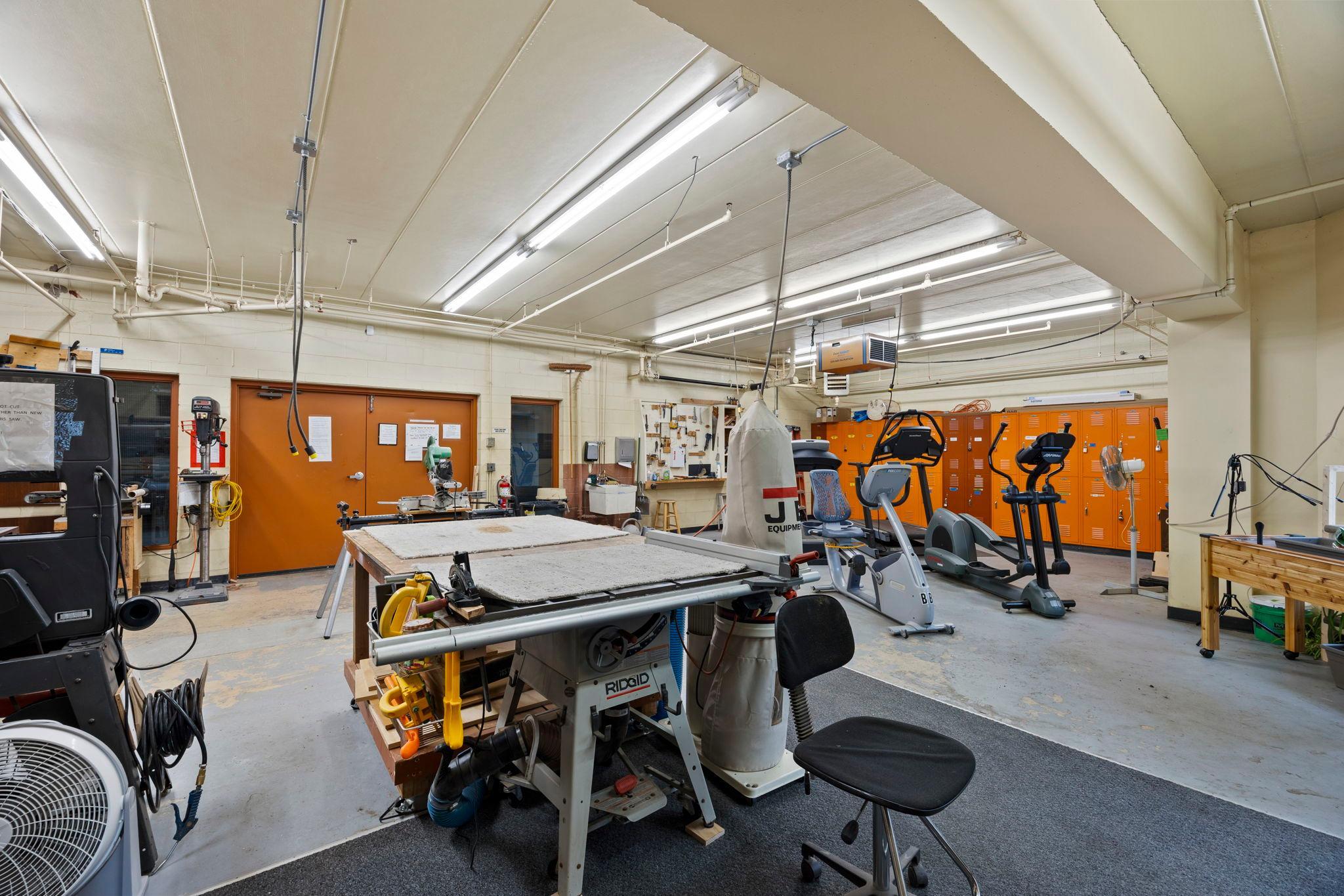 Workshop space for hobbies and crafts.