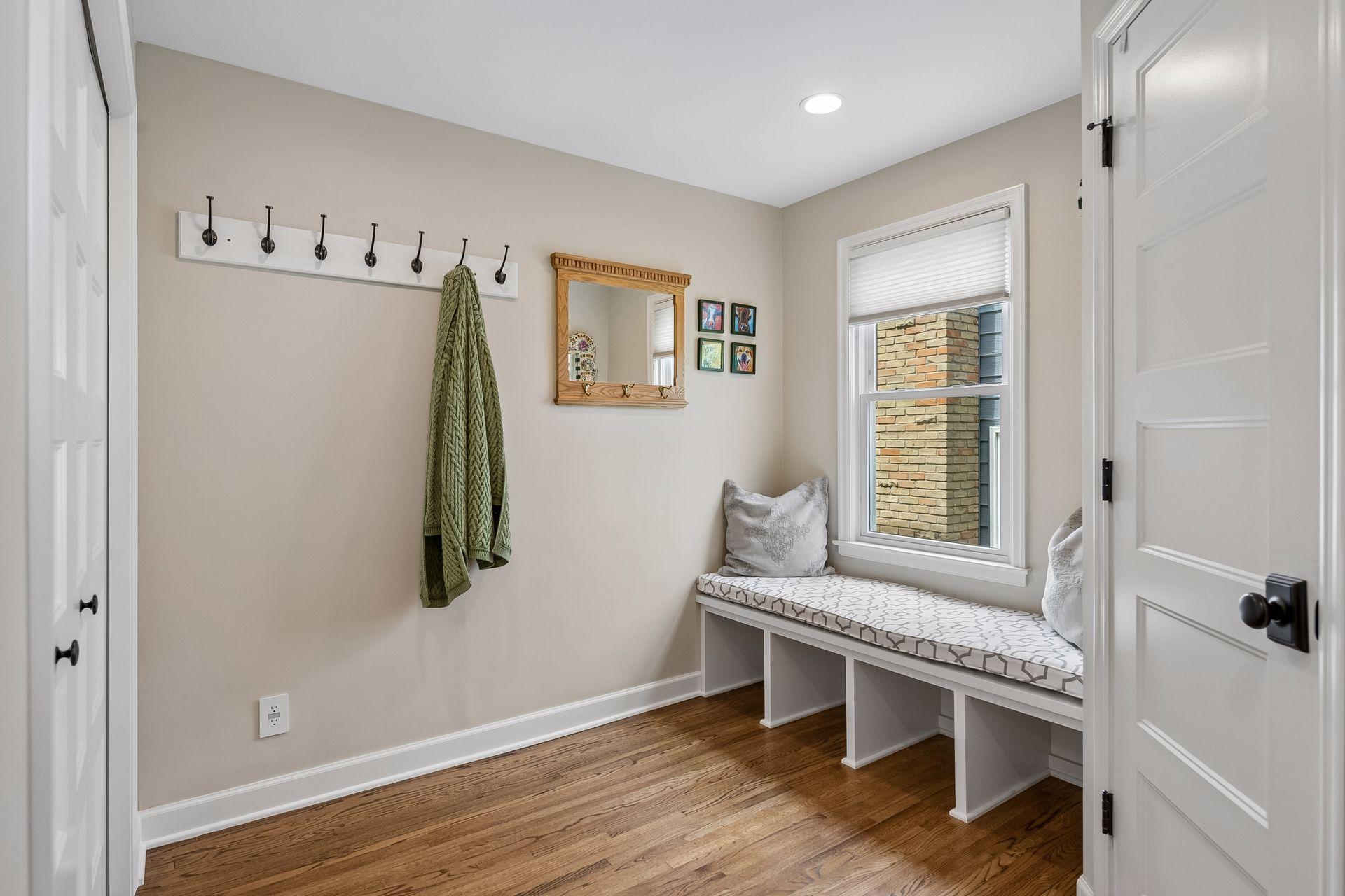 Large mudroom and walk-in pantry near the kitchen