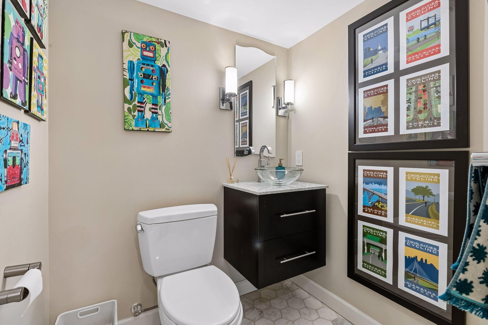 Lower level half bathroom