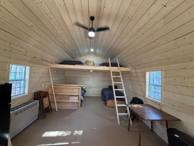 From front door, loft and lower sleeping space