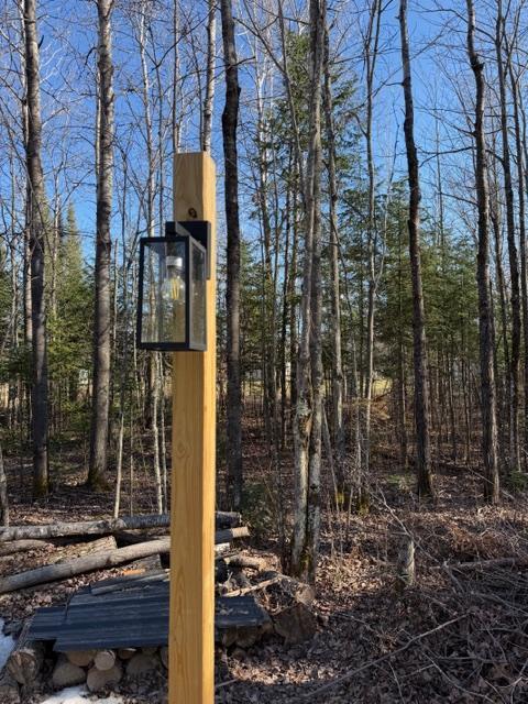 Light poles lighting up walkway