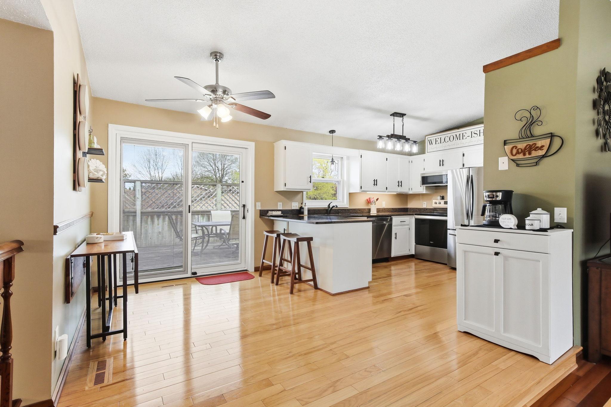 Kitchen and dining room combo featuring an open, functional layout that makes everyday living and entertaining easy, with seamless flow between cooking and dining spaces.