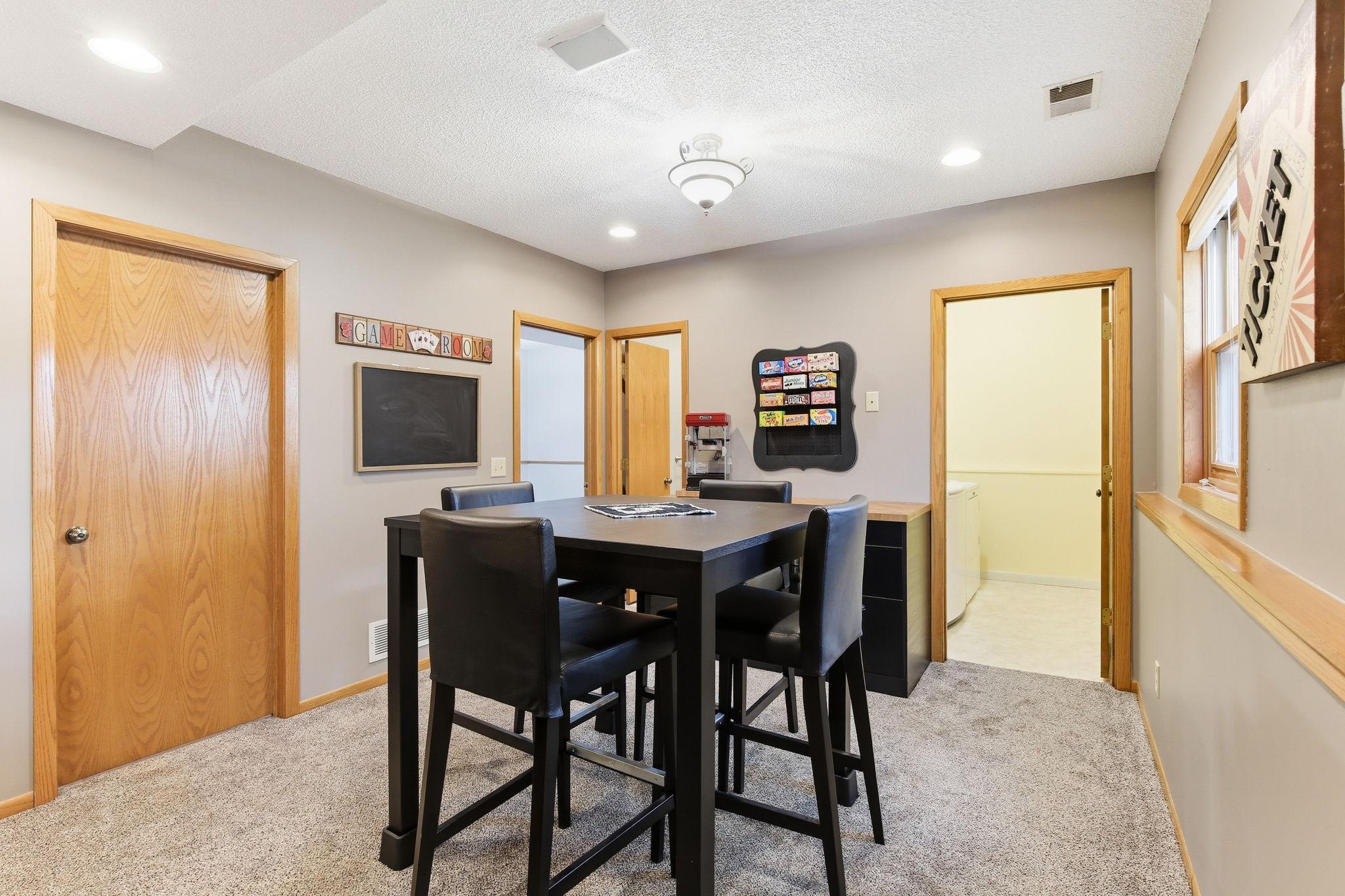 Extra space in the family room provides a flexible area perfect for a game zone.