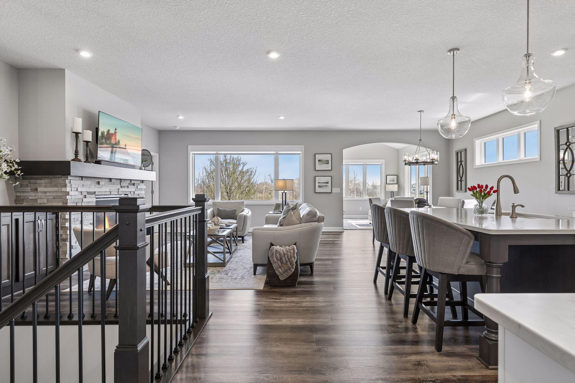 Warm and inviting open concept design.