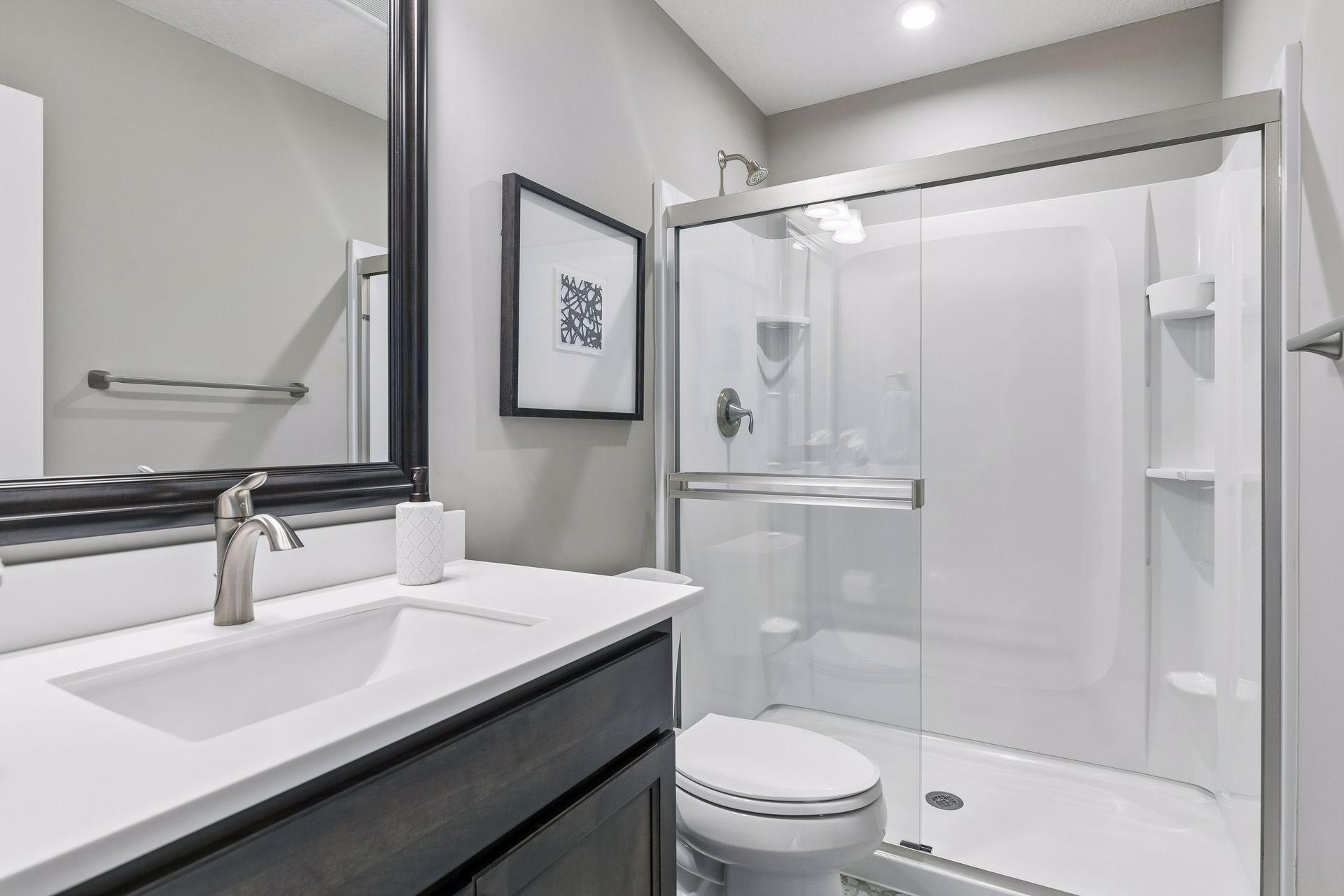 Lower level guest bath - looks and feels brand new.