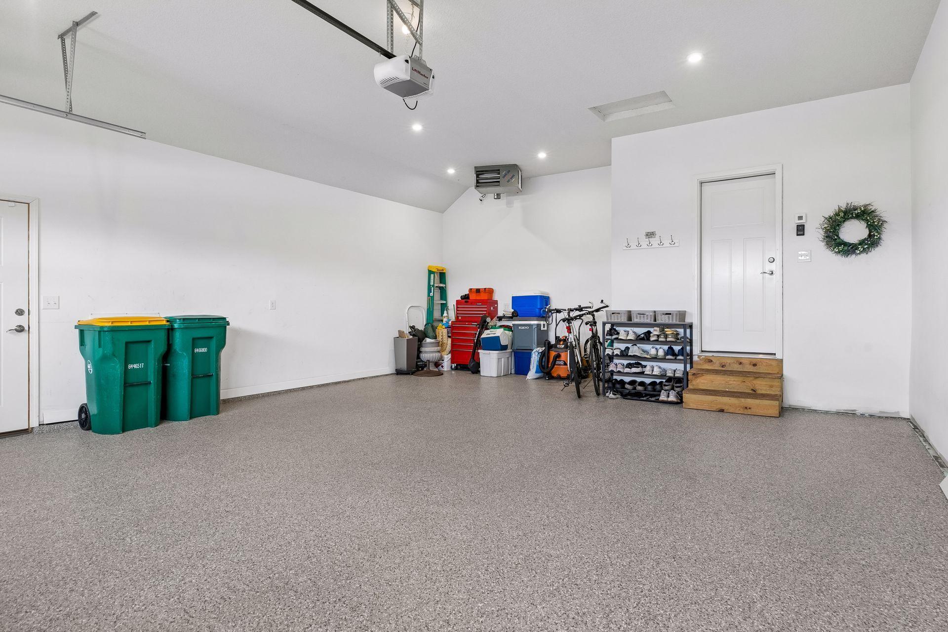 Fully finished garage! Based on the size of this lot, owner was able to make garage 2ft wider & 2ft deeper. Garage is insulated, heated, finished walls/ceiling/floors, water (hard & soft), side service door & abundant lighting.