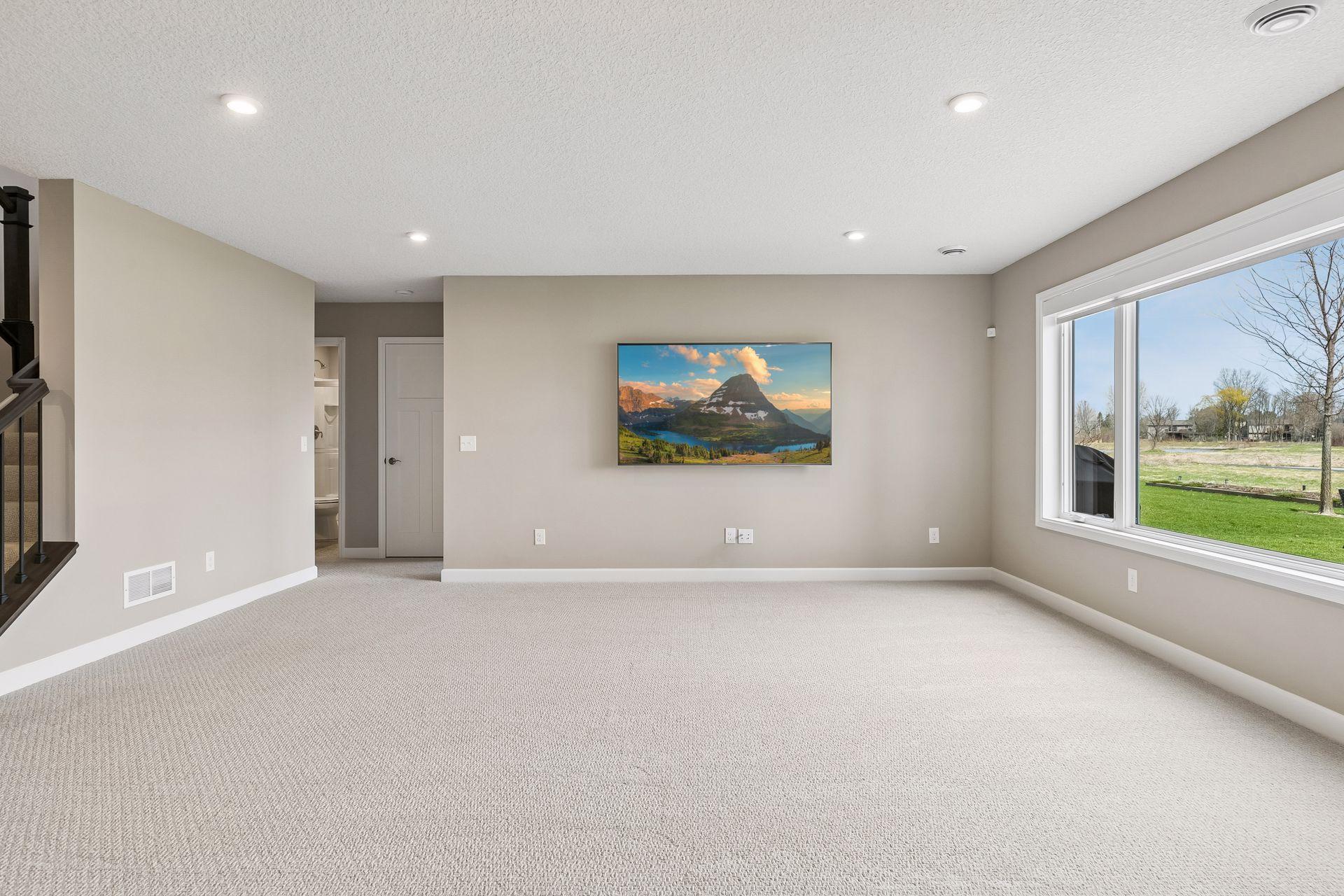 All ready and wired for a TV of any size.