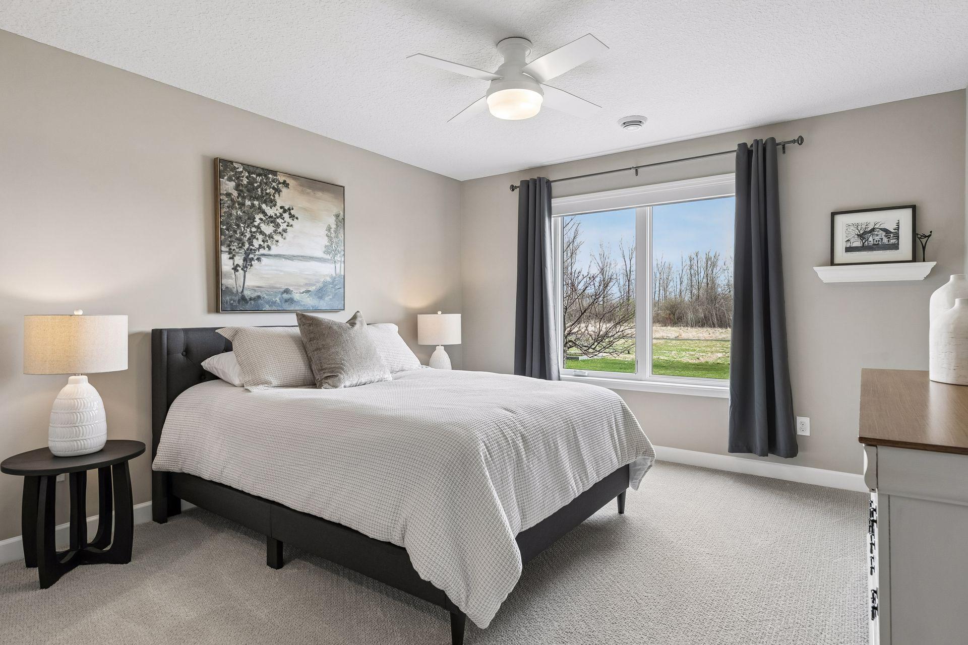 Lower level 3rd bedroom with large walk-in closet